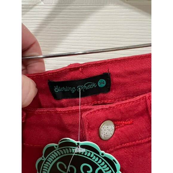 NWT Western Sterling Kreek Red Flared Jeans Size 3/4 Cotton/Spandex Stretch - Picture 4 of 10